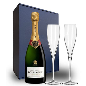 Personalised Bollinger Special Cuvee Gift Hamper - Includes 2 Pack Champagne Flutes