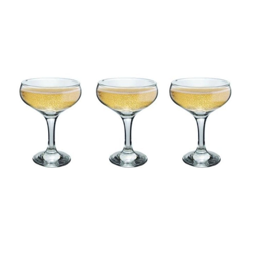 Crown Glassware Crysta III Champagne Saucer Cocktail & Martini Specialty Glasses 295ml - 12 Pack