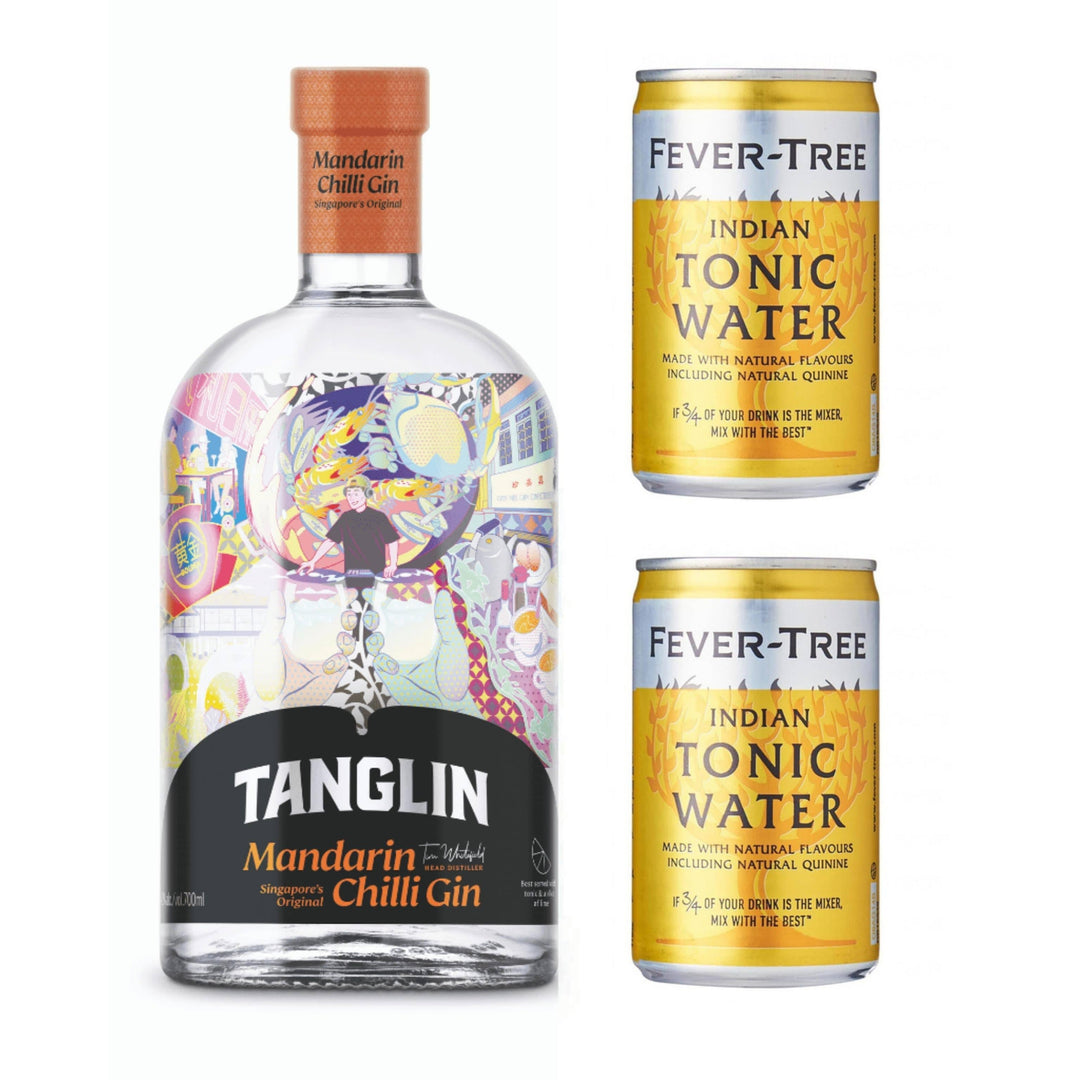 Tanglin Mandarin Chilli Gin 700 ml Includes Free TWO Fever Tree Tonic 150ml