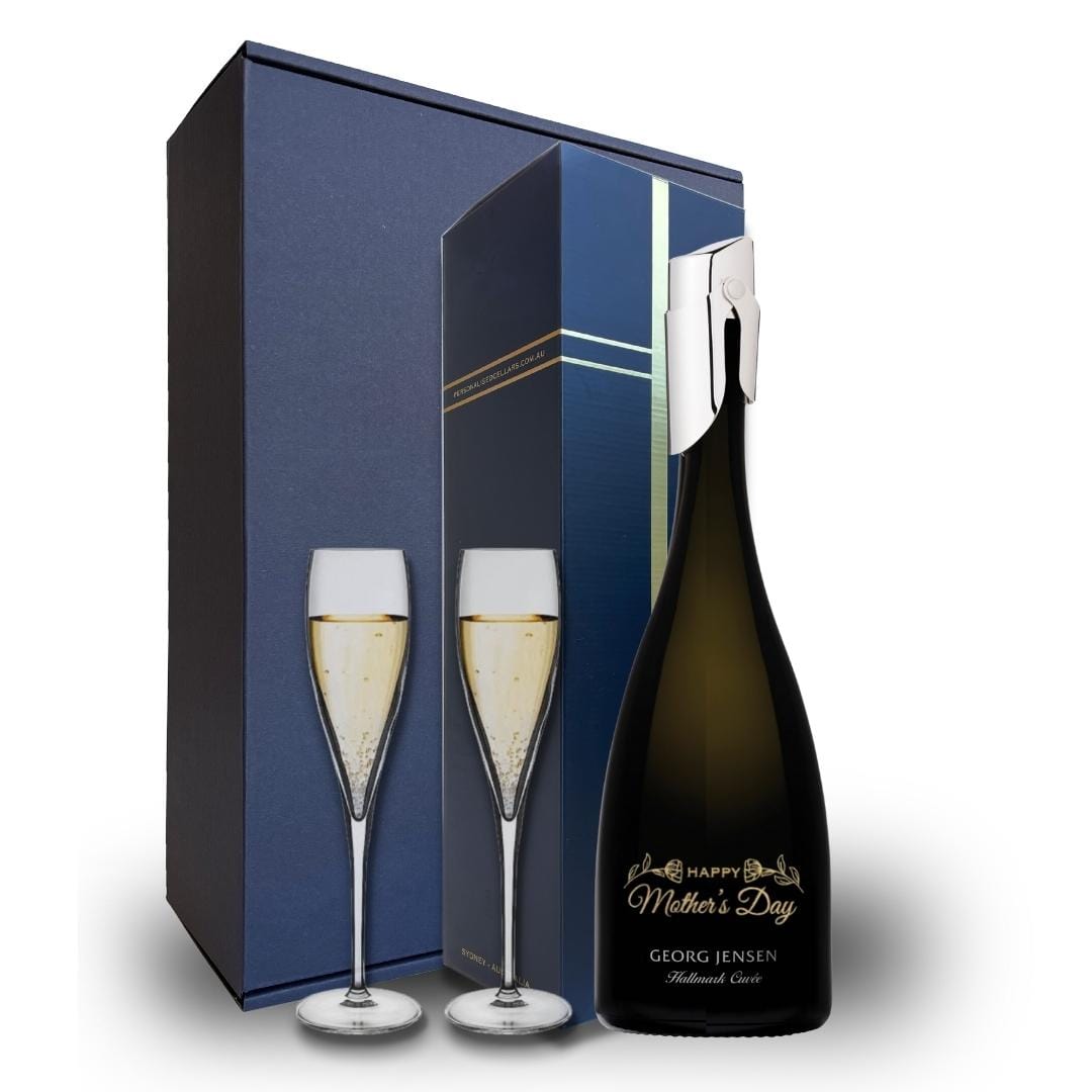 Mother's Day Georg Jensen Hallmark Cuvee Gift Hamper- Includes 2 Champagne Flutes and Gift Boxed