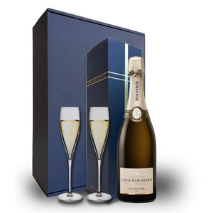 PERSONALISED LOUIS ROEDER Gift Hamper- Includes 2 Champagne Flutes and Gift Boxed