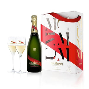 PERSONALISED G.H. MUMM CORDON ROUGE (750ML) CHAMPAGNE GIFT PACK + TWO CHAMPAGNE GLASSES