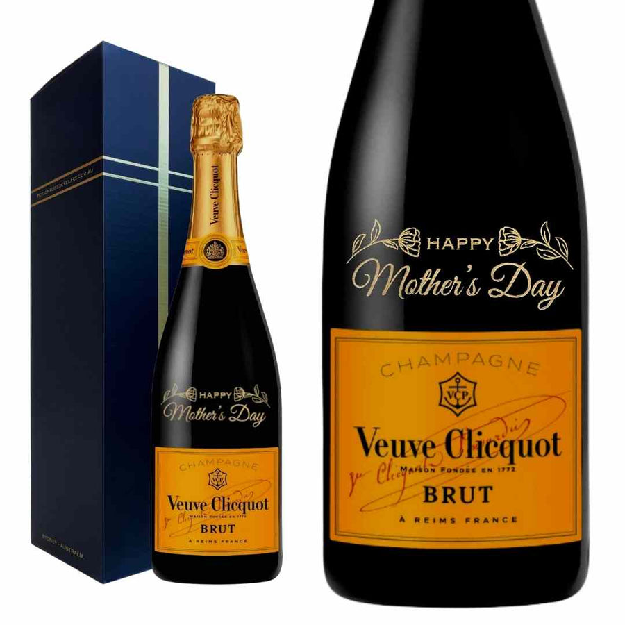 Mother's Day Veuve Clicquot Gift Hamper- Includes 2 Champagne Flutes and Gift Boxed
