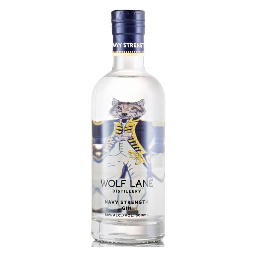 PERSONALISED WOLF LANE AUSTRALIAN NAVY STRENGTH GIN 58% 500ML