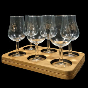 Whisky Tasting Glasses - 6 Pack Tasting Gift Set includes Wooden Presentation Stand