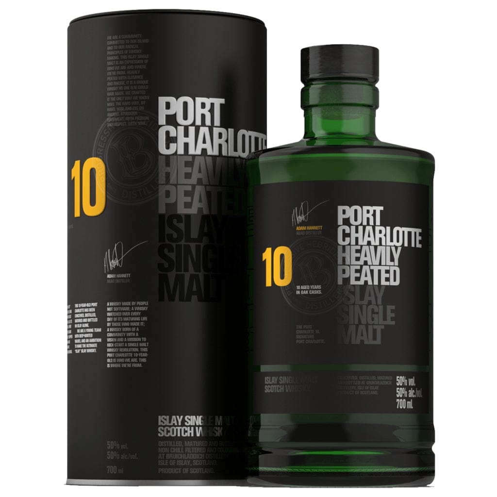 BRUICHLADDICH 10 YEARS PORT CHARLOTTE HEAVILY PEATED ISLAY 1LT