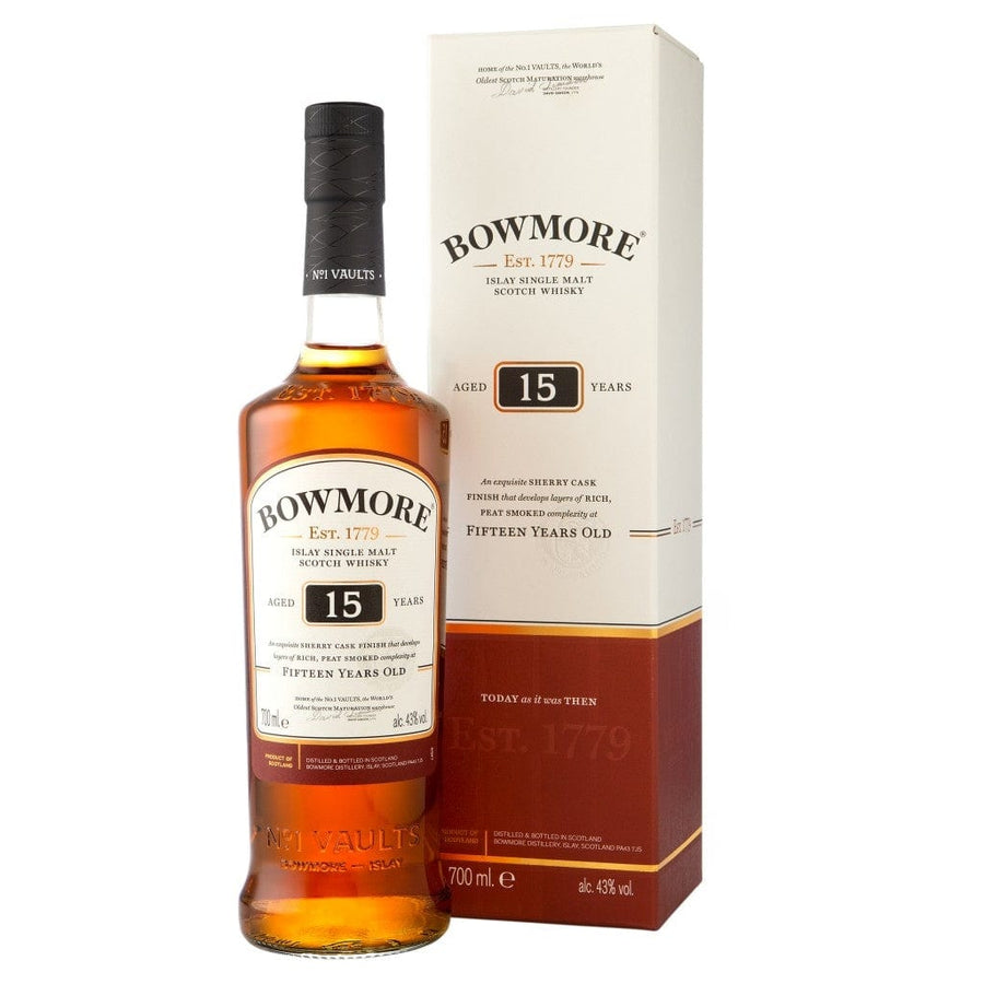 BOWMORE 15 YEAR OLD WHISKY 700ML