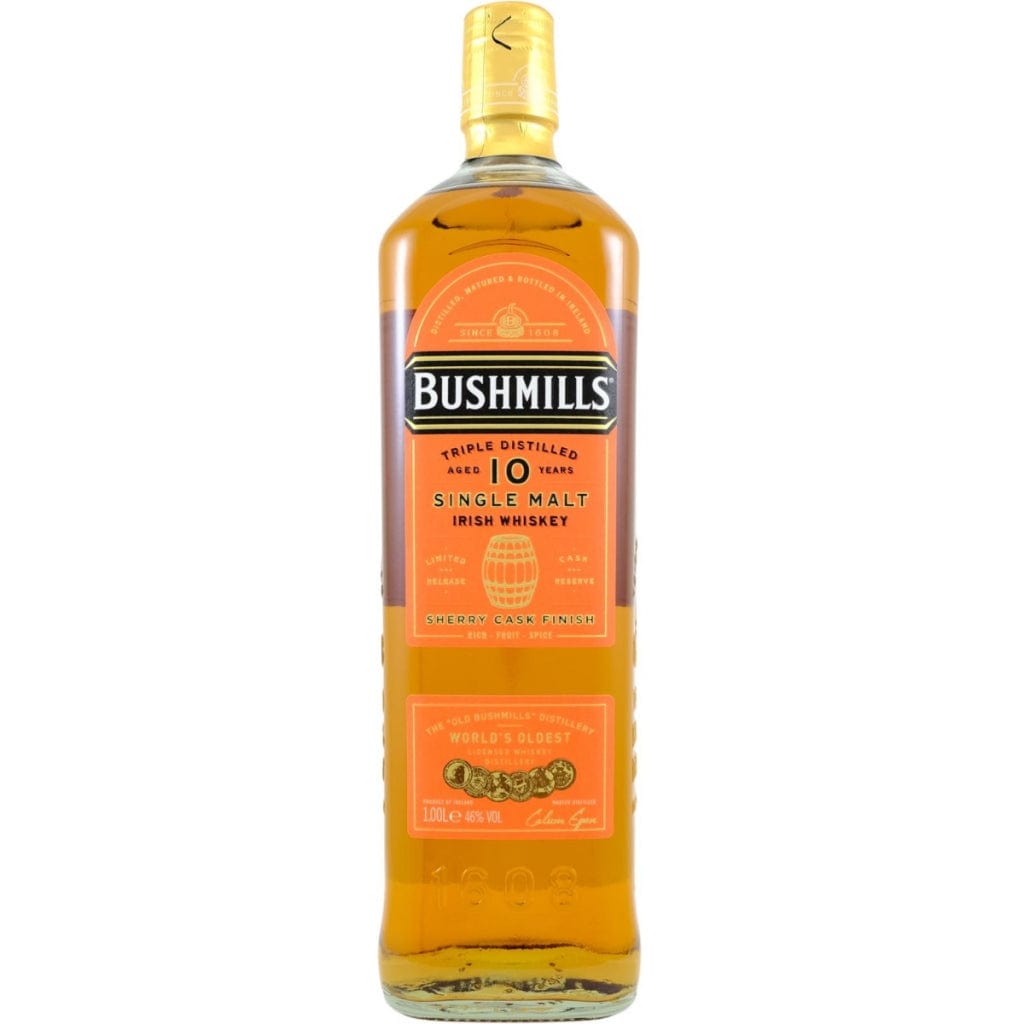 BUSHMILLS 10 YEAR OLD SHERRY CASK FINISH IRISH WHISKEY 1LT