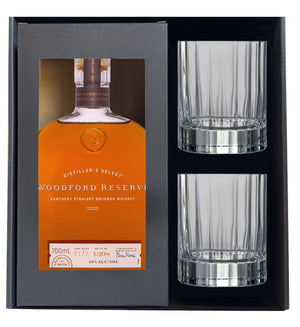 Personalised Woodford Reserve Bourbon and Crystal WhiskyGlass Set Gift Box 700ml 40% ABV