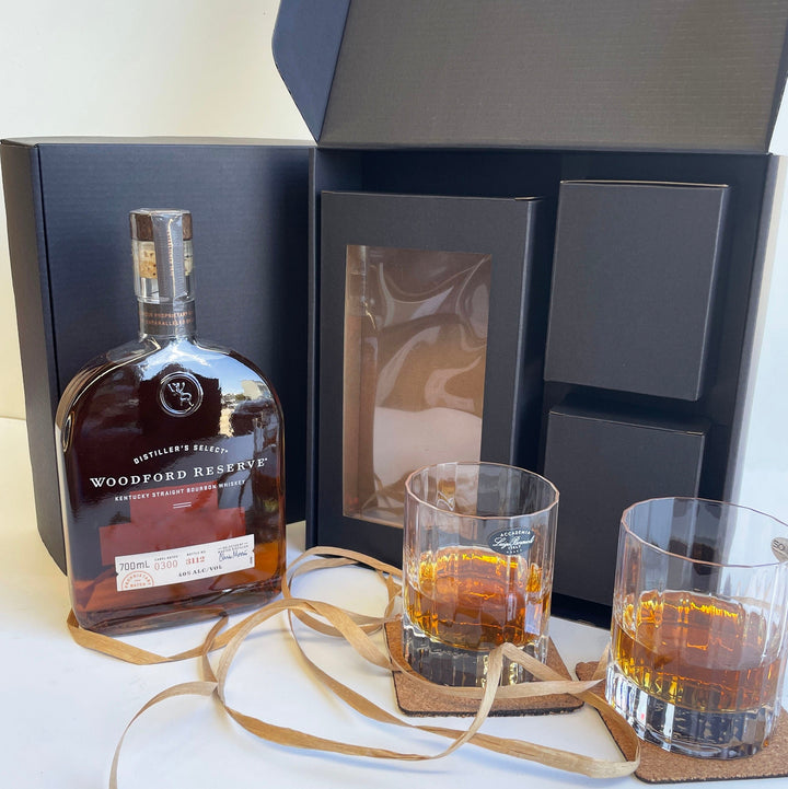 Woodford Reserve Bourbon and Crystal WhiskyGlass Set Gift Box 700ml 40% ABV