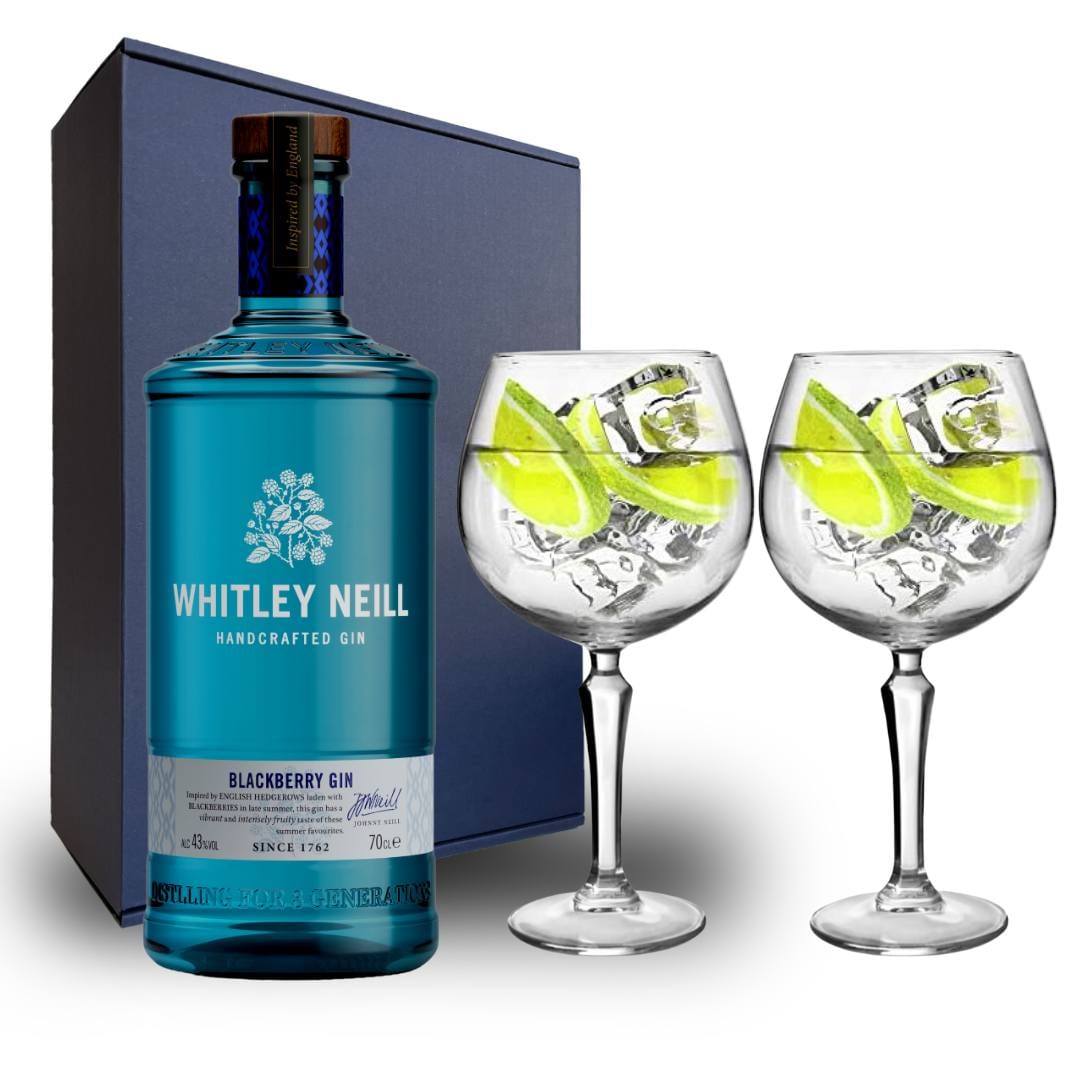 Personalised Whitley Neill Blackberry Hamper Pack includes 2 Speakeasy Gin Glasses