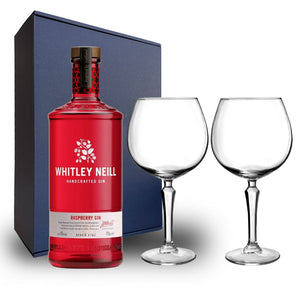 Personalised Whitley Neill Raspberry Hamper Pack includes 2 Speakeasy Gin Glasses
