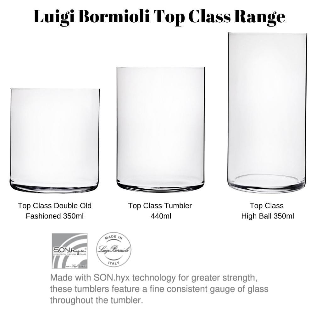 Luigi Bormioli Top Class Whisky High-Ball Crystal Glassware 350ml - 6 Pack